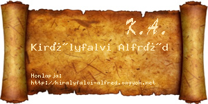 Királyfalvi Alfréd névjegykártya